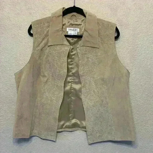 Coldwater Creek Jackets & Blazers - Coldwater creek leather vest sz XL western boho festival concert cowgirl rodeo